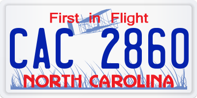 NC license plate CAC2860