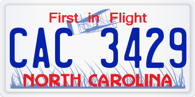 NC license plate CAC3429