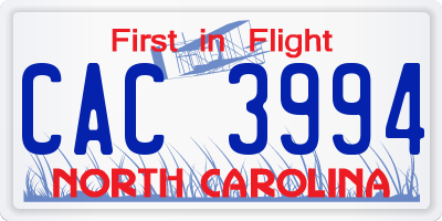 NC license plate CAC3994