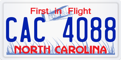 NC license plate CAC4088