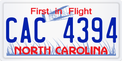 NC license plate CAC4394