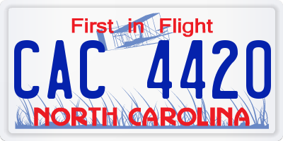 NC license plate CAC4420