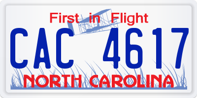NC license plate CAC4617