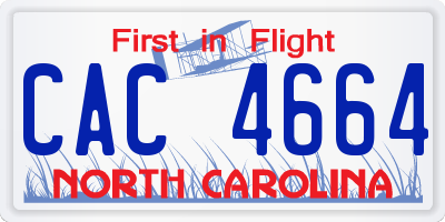 NC license plate CAC4664