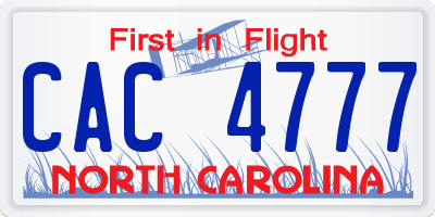 NC license plate CAC4777