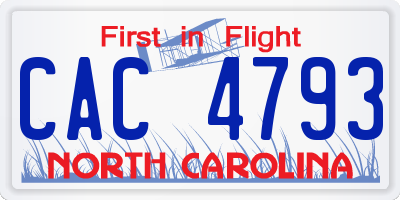 NC license plate CAC4793