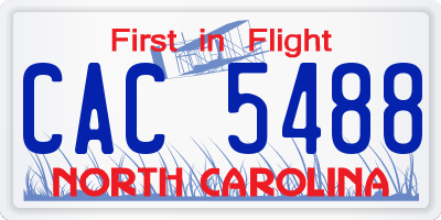 NC license plate CAC5488