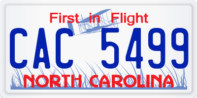 NC license plate CAC5499