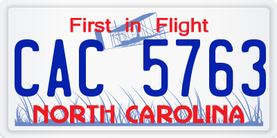NC license plate CAC5763