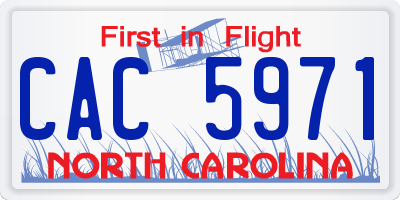 NC license plate CAC5971
