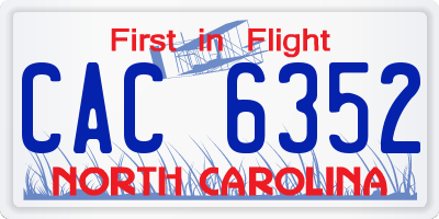 NC license plate CAC6352