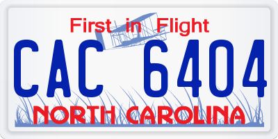 NC license plate CAC6404