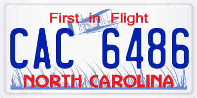 NC license plate CAC6486