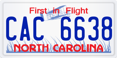 NC license plate CAC6638