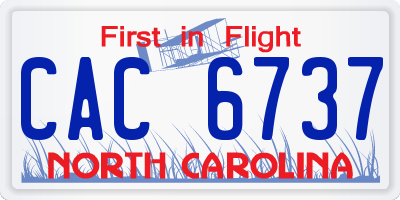 NC license plate CAC6737