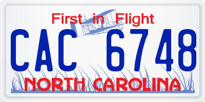 NC license plate CAC6748