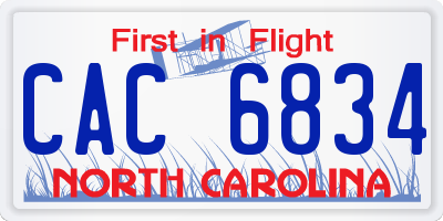 NC license plate CAC6834