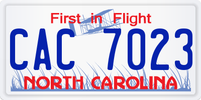 NC license plate CAC7023