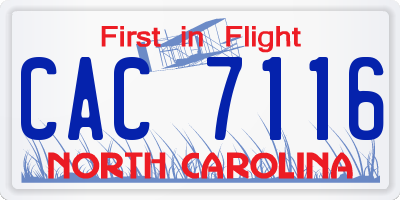 NC license plate CAC7116
