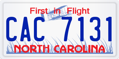 NC license plate CAC7131