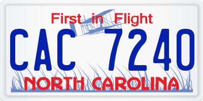 NC license plate CAC7240