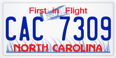 NC license plate CAC7309
