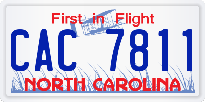 NC license plate CAC7811