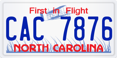 NC license plate CAC7876