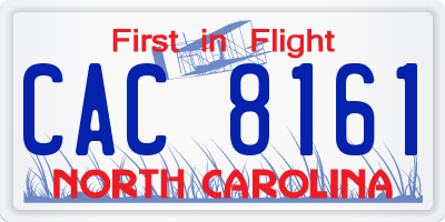 NC license plate CAC8161