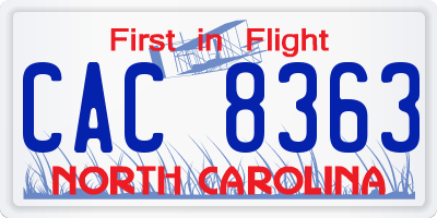 NC license plate CAC8363