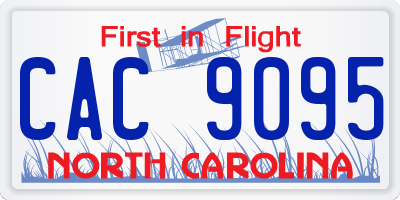 NC license plate CAC9095
