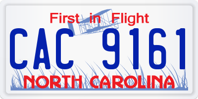 NC license plate CAC9161