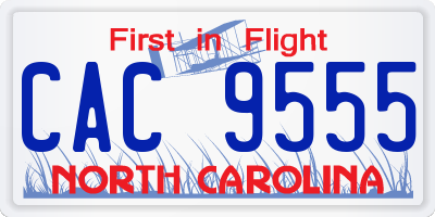 NC license plate CAC9555