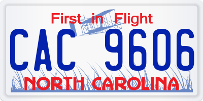NC license plate CAC9606