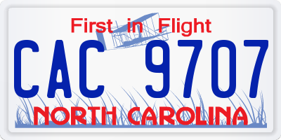 NC license plate CAC9707