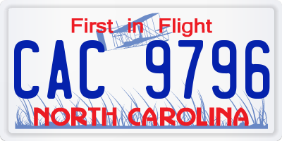 NC license plate CAC9796
