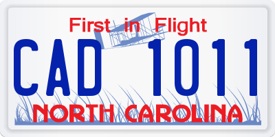 NC license plate CAD1011