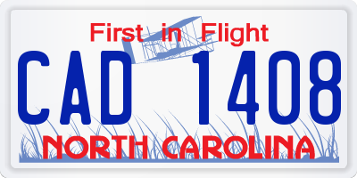 NC license plate CAD1408