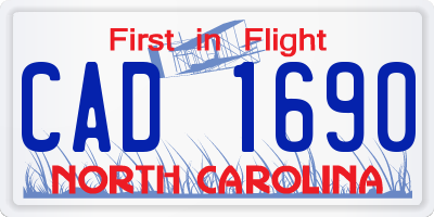 NC license plate CAD1690