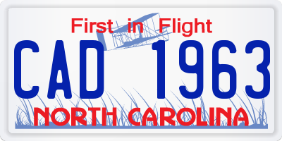 NC license plate CAD1963