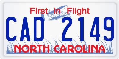 NC license plate CAD2149