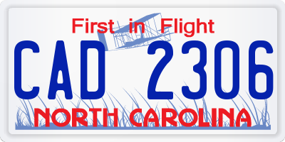 NC license plate CAD2306