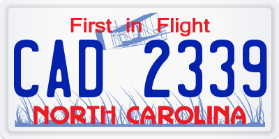 NC license plate CAD2339