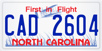 NC license plate CAD2604