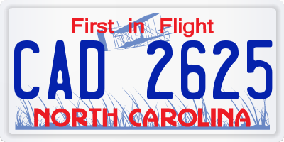 NC license plate CAD2625