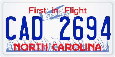 NC license plate CAD2694