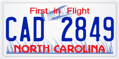 NC license plate CAD2849