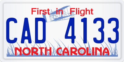 NC license plate CAD4133