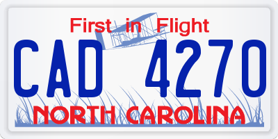 NC license plate CAD4270
