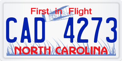 NC license plate CAD4273